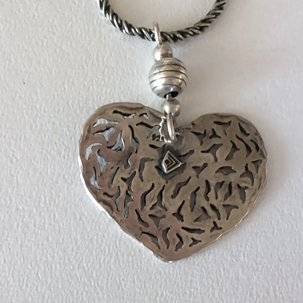 Silver Heart Pendant Necklace - Picture 2 of 5